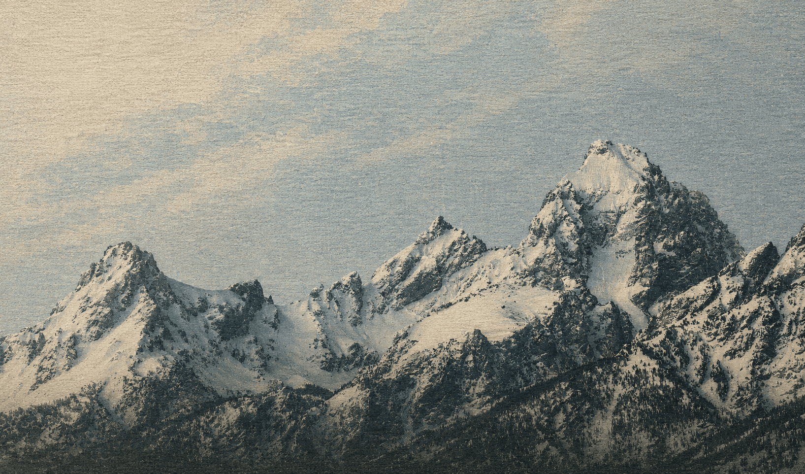 Snow-covered mountain landscape.