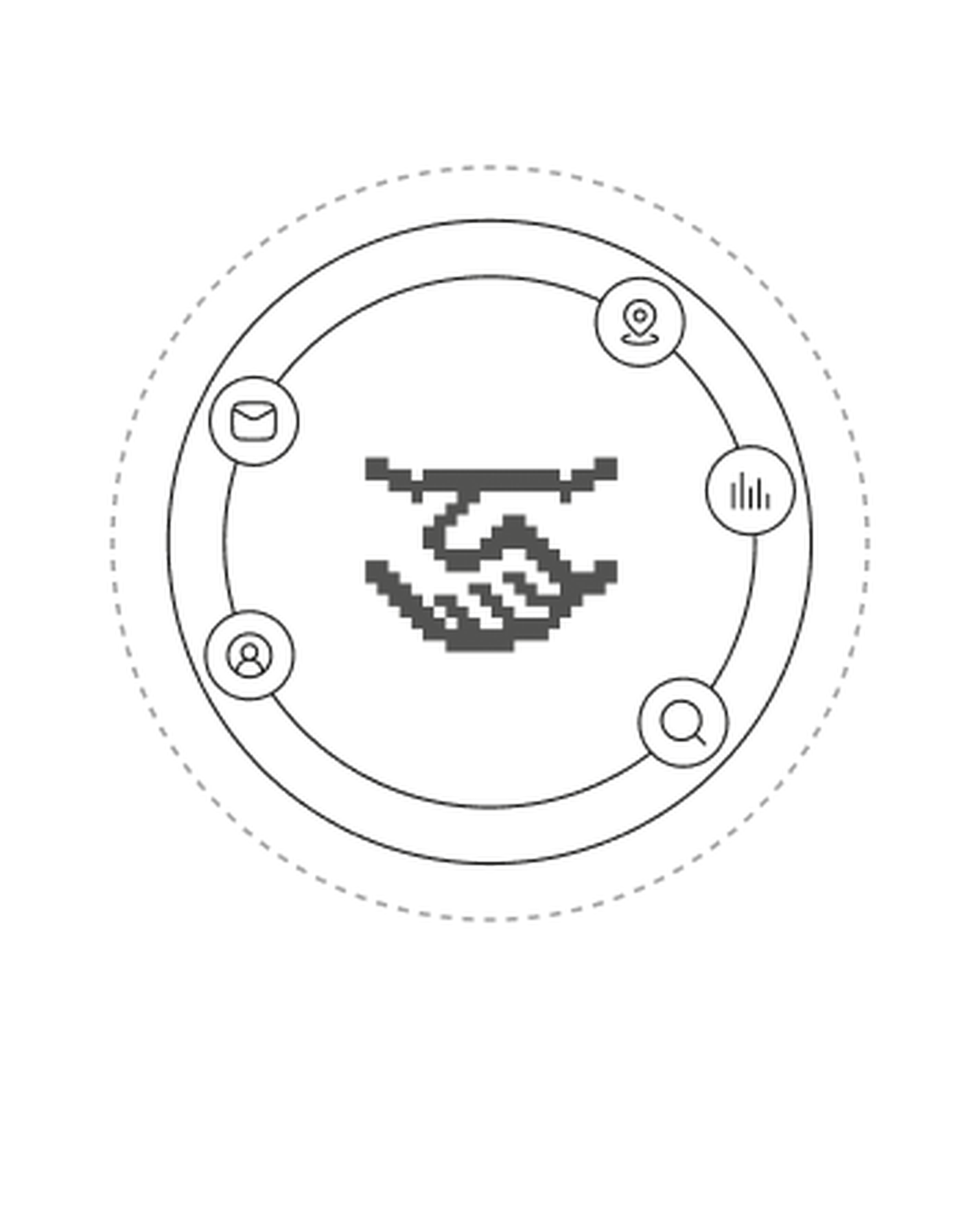 Agent handoff visual with connected tools orbiting a central collaboration icon.